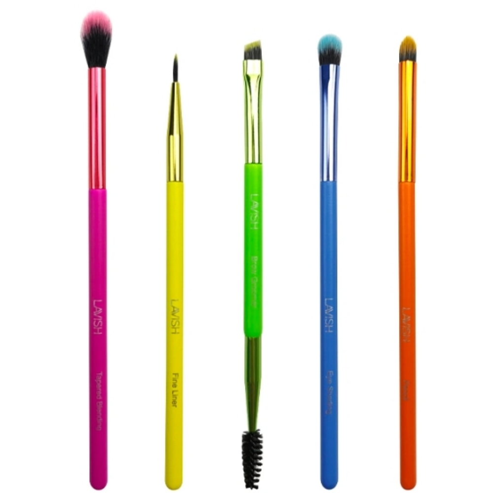 NEW! Lavish 5 Piece Neon Eye Brush Set